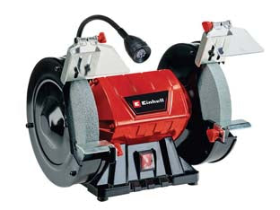 Smerigliatrice da banco doppia mola Ø mm.200 400w (tc-bg 200l) - 400w di potenza, tensione 230v / 50Hz, velocità di rotazione 2.980 g/m., con 2 dischi mola ø mm.2000x25 foro 32 uno da sgro...