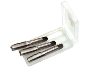 Maschi per filiera a mano filetto ma - ø mm.5x0,8 in serie 3 pz. - utilizzo manuale, serie 3 pezzi, acciaio cromo vanadium durezza HRC 62/63, filettatura metrica ISO, passo MA