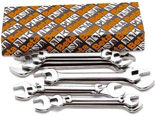 Chiavi a forchetta cromate art.55/s - ART.55/S8 in serie pz.8 da 6x7 a 20x22 in scat. - 6x7 8x9 10x11 12x13 14x15 16x17 18x19 20x22 21x23 24x26 25x28 27x29 30x32