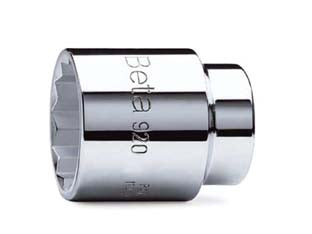 Chiavi a bussola poligonali f 1/2 art.920/b - mm.25 - con attacco quadro F 1/2'