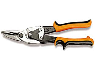 Cesoie a doppia leva destre per lamiera art.1123 - mm.250 lame curve cromate, impugnatura ricoperta in bimateriale