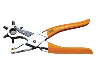 Pinza fustellatrice cromata art.1762 - mm.210 a 6 fustelle con manici ricoperti in PVC