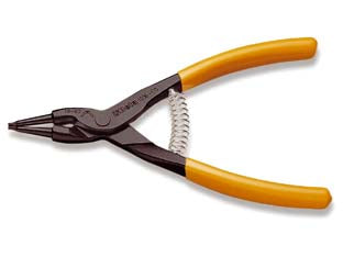 Pinza becchi diritti per anelli art.1036 - mm.175 - per anelli elastici di sicurezza per alberi, manici ricoperti in PVC