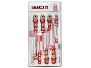 Giraviti isolati per elettricista a taglio e croce - pz.8 in blister, con cercafase, impugnatura e gambo isolati