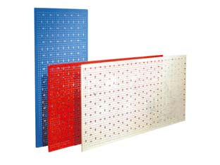Pannello forato orizzontale per muro - rosso - cm.98x46 in acciaio verniciato