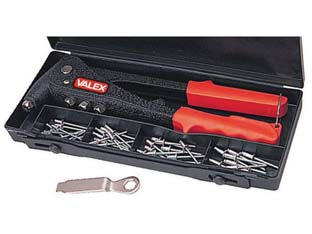 Rivettatrice con 4 teste intercambiabili - kit in blister con rivetti assortiti - Nessuna Descrizione per questo prodotto