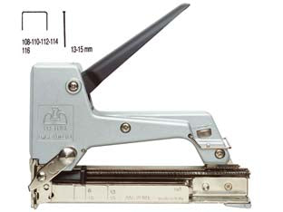 Fissatrice rocama 16 mod.116b - corpo in metallo, assemblaggio di telai e cornici per lavori di decorazione per fissare tappezzeria, ricoperture di divani e ...