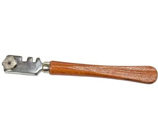 Tagliapiastrelle a una rotella - con manico in legno, 1 rotella di taglio al carburo, rosetta temprata sostituibile, le particolari qualitá dei metalli utiliz...