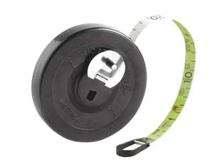 Rotella metrica - mt.20 - nastro in fibra di vertro, larghezza mm.16, custodia in abs resistente agli urti, manovella in metallo