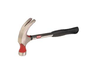 Martelli tipo americano - gr.500 testa in acciaio lucidato, battente tondo piano e penna levachiodi, manico in acciaio con rivestimento antiscivolo