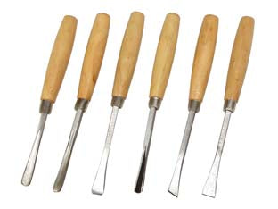 Sgorbie per legno - in serie pz.6 con manico legno