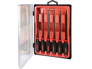 Lime in acciaio ad ago in serie 6 pezzi - mm.140 - lama in acciaio temprato, forma lama: tonda, mezzatonda, rettangolare, triangolare, piatta ad ago, quadra, impugnatura ergono...