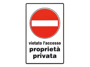 Cartello vietato laccesso proprieta privata - mm.20x30h. - in polipropilene compatto