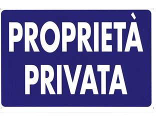 Cartello proprieta’ privata - cm.30x20h. - in polipropilene compatto