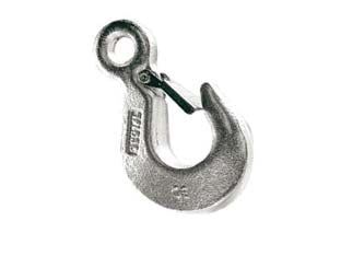 Gancio con fermo di sicurezza - portata kg.500 - in acciaio zincato