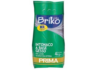 K2 linea briko intonaco base gesso bianco in polvere rasante - Kg.4 in busta - intonaco base gesso in polvere, per lavori di manifattura interna, rasante, colore bianco