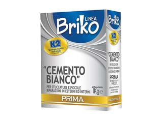 K2 linea briko cemento bianco in polvere - Kg.1 in scatola - cemento bianco per lavori di riparazione e stuccatura, per interni ed esterni, colore bianco