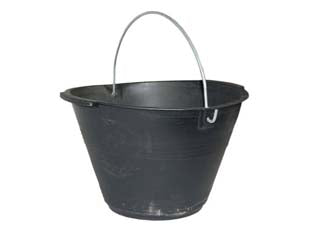 Caldarella da muratore nero - ø cm.34 - lt.8 - secchio muratore in PE LD con manico zincato