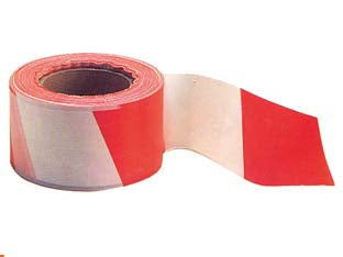 Nastro segnaletico bifacciale - mt.200 - colore bianco/rosso