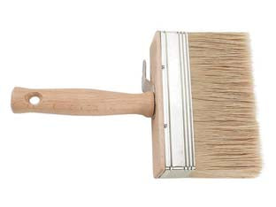 Plafoncino setola bionda manico legno - mm.100x30 - con manico in legno