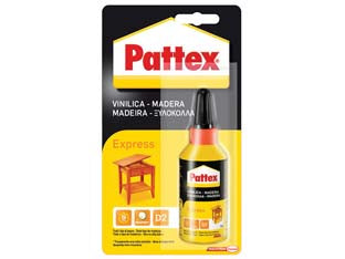 Pattex colla legno express - gr.75 - in flacone, adesivo acetovinilico indicato per incollaggi rapidi di legno, truciolare, laminati, carta, feltro, tempo di iniz...