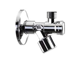 Rubinetto filtro a vitone - M 1/2' x 3/8' - in ottone cromato con rosone, senza snodo, con guarnizione o-ring in NBR, temperatura -10°C +90°C