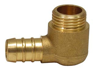 Portagomma gas metano maschio 1/2 - ø mm.15 curvo, in ottone giallo