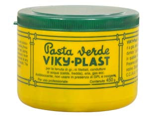 Pasta verde viki - gr.450 in barattolo - inodore per la perfetta tenuta di giunti e raccordi filettati di tutti gli impianti civili e industriali impiegata con canapa