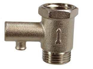 Valvola di sicurezza per scaldabagni normale - in ottone nichelato, MF 1/2'