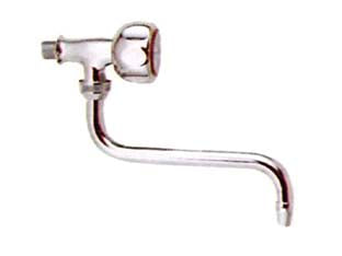 Rubinetto singolo per lavello con snodo - cromato, a parete, canna orientabile 'S'