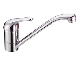 Miscelatore monoforo lavello serie pagoda - cromato, canna orientabile con aereatore, serie pagoda (peso gr.1026 escluso accessori)