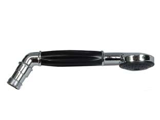 Doccetta in zama getto fisso curva nera - attacco M 1/2', con getto fisso, colore nero