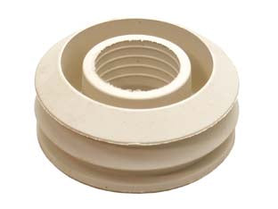 Morsetto per wc piccolo - ømm.50 esterno - ø mm.26 interno - gomma morbida bianca, per canotti