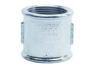 Manicotto femmina femmina in ghisa zincata - FF 1/2' - zincata cuore bianco