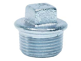 Tappo maschio con bordo in ghisa zincata - M 3/8' - zincata cuore bianco