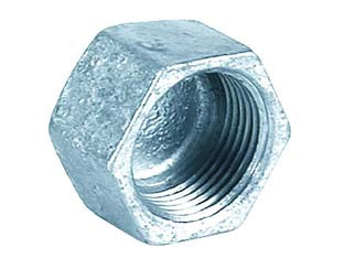 Tappo femmina calotta esagonale in ghisa zincata - F 3/4' - zincata cuore bianco