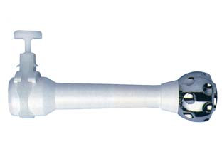 Rompigetto attacco universale lungo cm.15 2290/s - fascetta a vite, cannuccia in plastica bianca, aereatore cromato