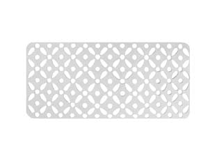 Tappeto rettangolare per vasca - cm.36x76 - in gomma colore bianco con ventose antiscivolo