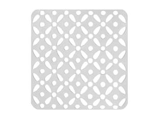 Tappeto quadro per doccia - cm.55x55 - in gomma colore bianco con ventose antiscivolo