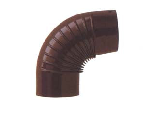 Gomito a 90° porcellanato per stufe a legna marrone lucido - ø cm.12 - spessore mm.0,55