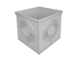 Pozzetto singolo senza coperchio - cm.30x30x30h. - in PP copolimero grigio chiaro