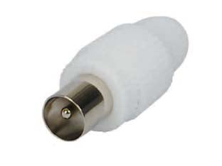 Spinotto coassiale tv - ø mm.9,5 32000 - innesto maschio, colore bianco