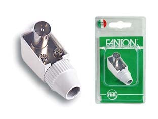 Spina a pipa tv uscita 90° in blister - mm.9,5 37040 - in confezione singola blister