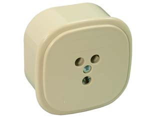 Presa telefonica tripolare da parete e incasso - colore avorio, installazione a parete o con scatola incasso