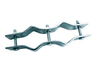 Staffe a cavallotto per fissaggio pali tv - cavallotto doppio in acciaio zincato bianco, adatto per pali ø mm.25/40