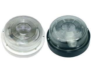Plafoniera tonda in polipropilene senza gabbia - max 60w IP44 - ø 200x90h. colore nero - plafoniera ovale con struttura e base in polipropilene e copertura in vetro senza gabbia, portalampade E27, isolamento IP44, ...