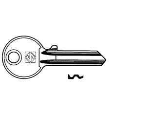Chiavi per cilindri ala 5 spine piccole aa2r - AA2R SX - in ottone nichelato, utilizzo principale: per lucchetti da mm.40