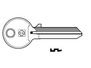 Chiavi per cilindri cisa 6 spine grandi cs501 - CS501 SX - in ottone nichelato, profilo dorsato, utilizzo principale: per lucchetti da mm.70