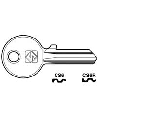 Chiavi per cilindri cisa 4 spine piccole - CS6 DX - in ottone nichelato, utilizzo principale: per lucchetti da mm.30