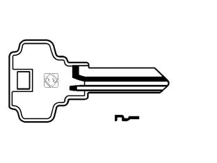 Chiavi per cilindri dexter 5 spine grandi dx1 - DX1 DX - in ottone nichelato, profilo dorsato